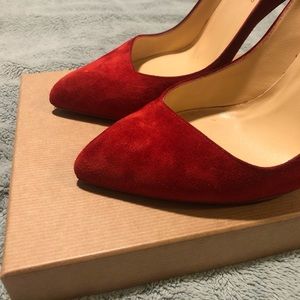 Authentic Louboutin Red Corneille Suede Pumps